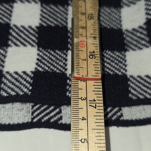 Staud Womens Large Trail Top Cropped Knit Tank Gingham Check Navy Blue Cropped - Picture 6 of 10